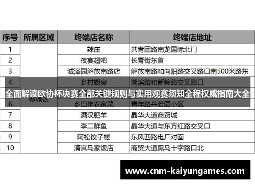 全面解读欧协杯决赛全部关键规则与实用观赛须知全程权威指南大全 全面解读欧协杯决赛全部关键规则与实用观赛须知全程权威指南大全